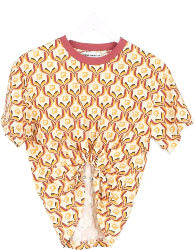 Printed Cropped Top With Ring Detail