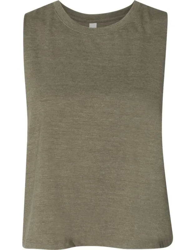 Racerback Crop Tank, Relaxed Fit, Raw Edge Armholes