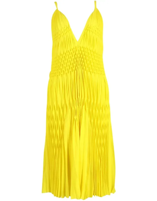 Smocked V-neck Dress