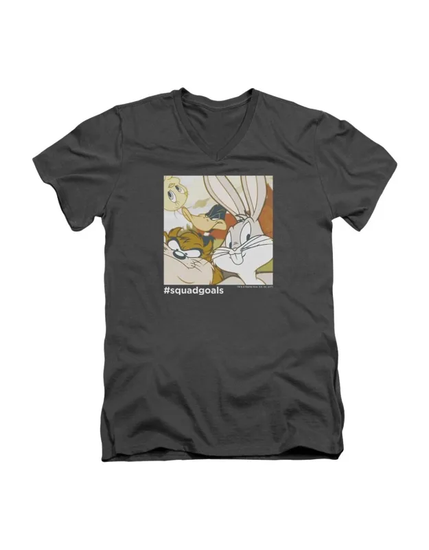 Looney Tunes Squad Goals V Neck Premium Cotton T-shirt