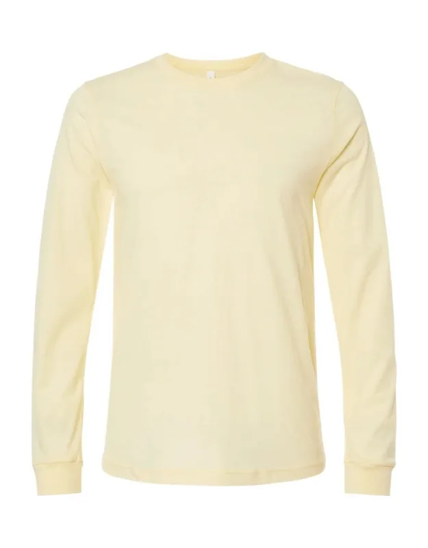 Heather Cvc Long Sleeve Tee, 4.2 Oz., 52/48 Airlume Combed And Ringspun Cotton/polyester