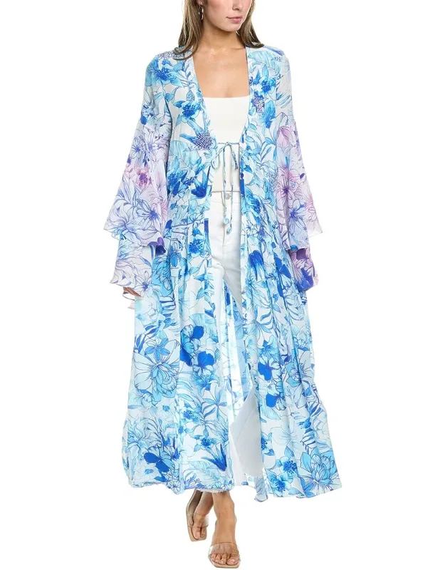 Tiered Bell-sleeve Wrap Dress