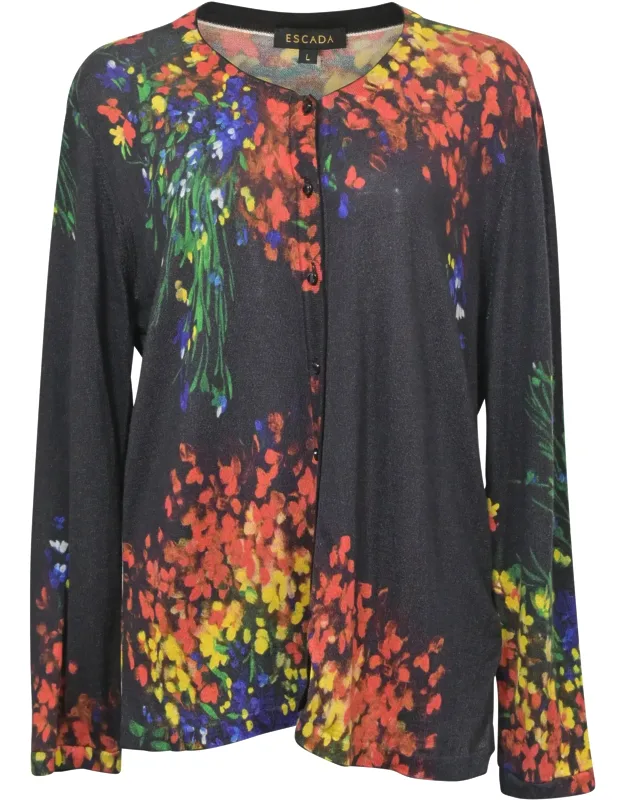 Twin Set Cardigan In Floral Wool