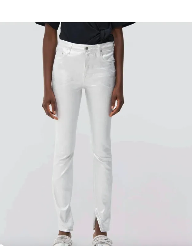 High Rise Coated Jeans