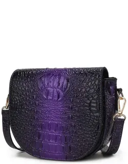 Amalia Croc-embossed Crossbody Bag