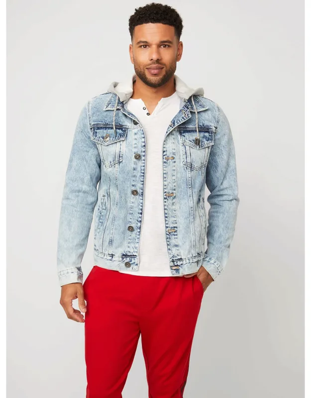 Harold Hooded Jacket With Removable Hood And Pointed Collar