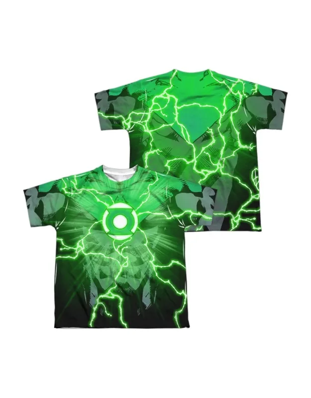 Justice League Of America John Burst (front/back Print) Short Sleeve Poly Crew Tee / T-shirt