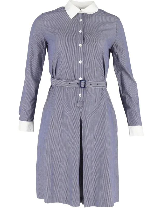 Stripe Belted Shirt Dress