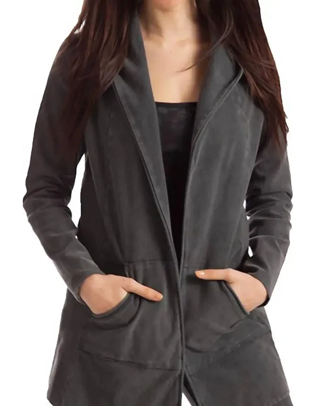 Hooded Draped Cardigan
