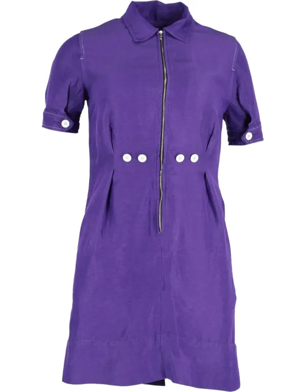 Zip Front Mini Dress