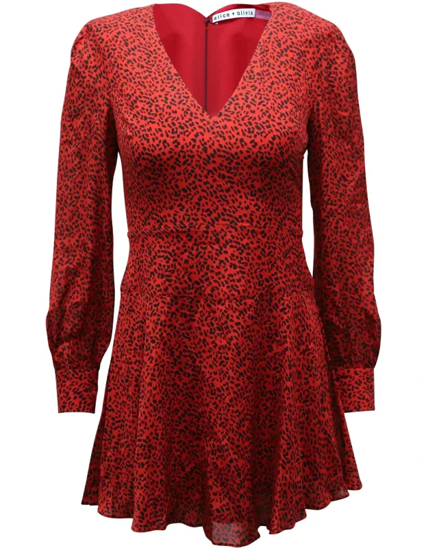 Leopard Print Long Sleeve Dress