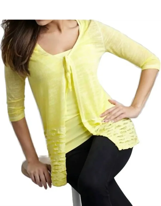 Tie-front Melange Cardigan