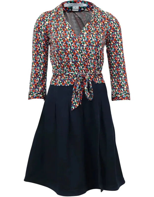 Wrap Dress With Denim Skirt