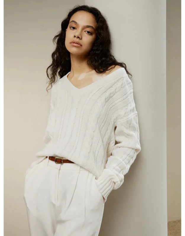 Cable-knit Wool-cashmere Blend Sweater