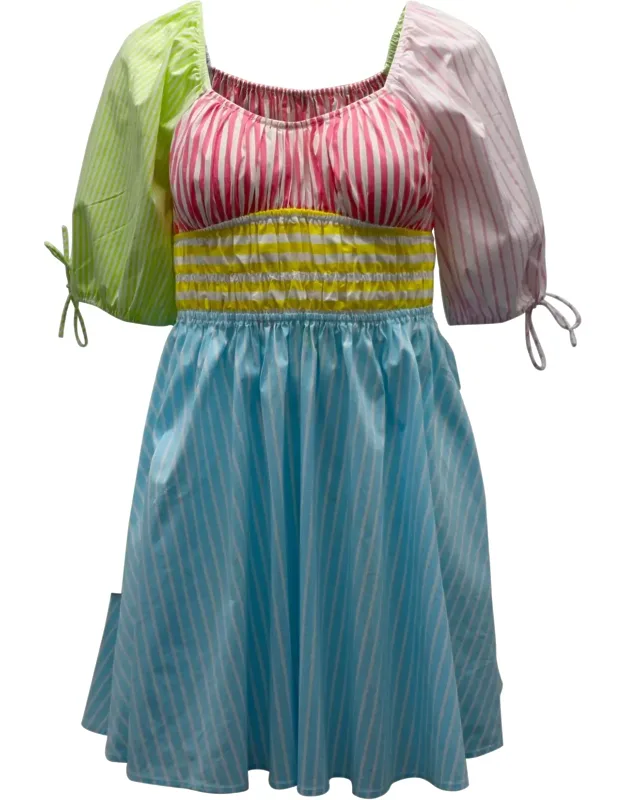 Striped Colorblock Mini Dress