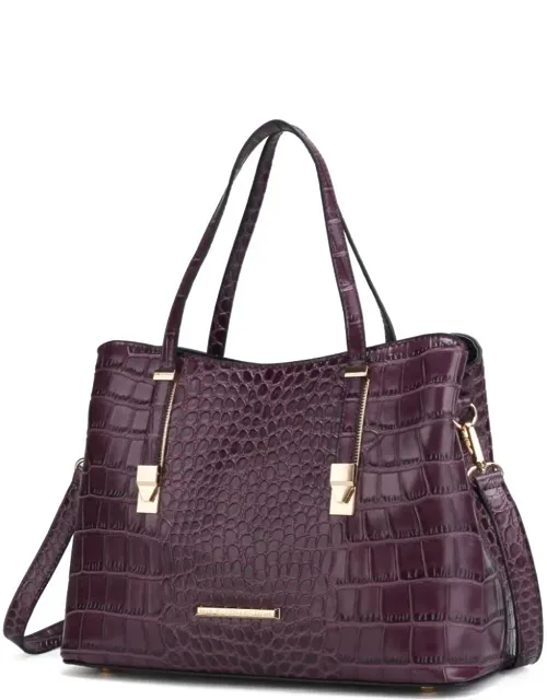 Aurelia Crocodile Embossed Vegan Leather Tote Bag