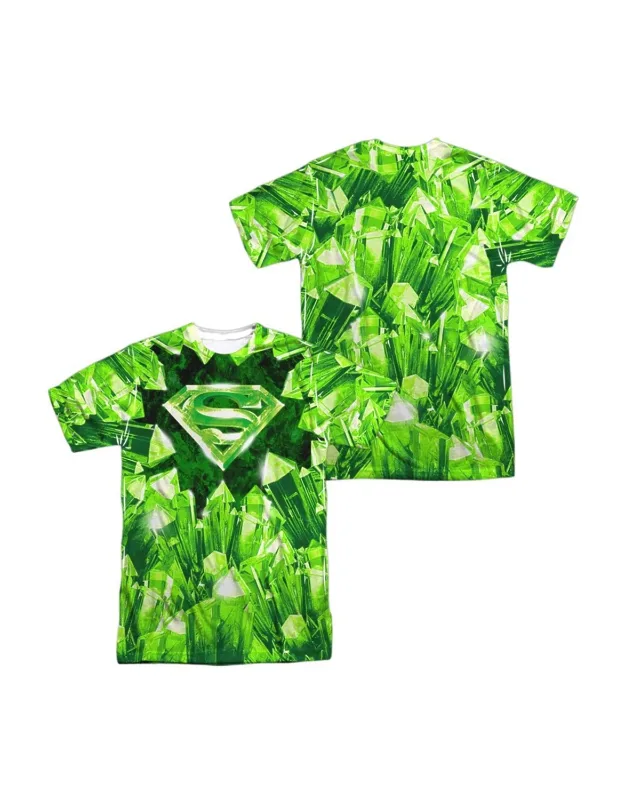 Superman Kryptonite Shield (front/back Print) Short Sleeve Poly Crew Tee / T-shirt
