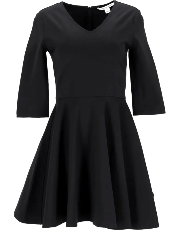V-neck Mini Flared Dress