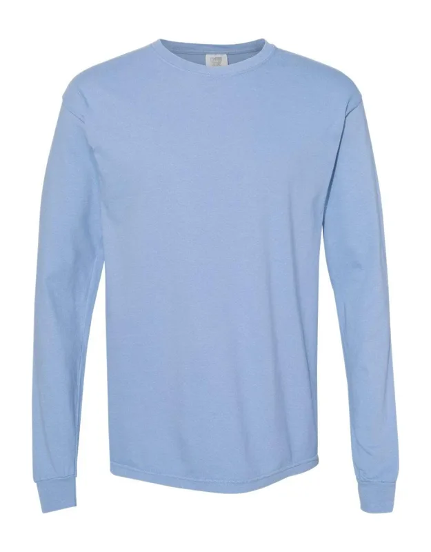 Garment-dyed Heavyweight Long Sleeve T-shirt With Relaxed Fit And Rib Cuffs
