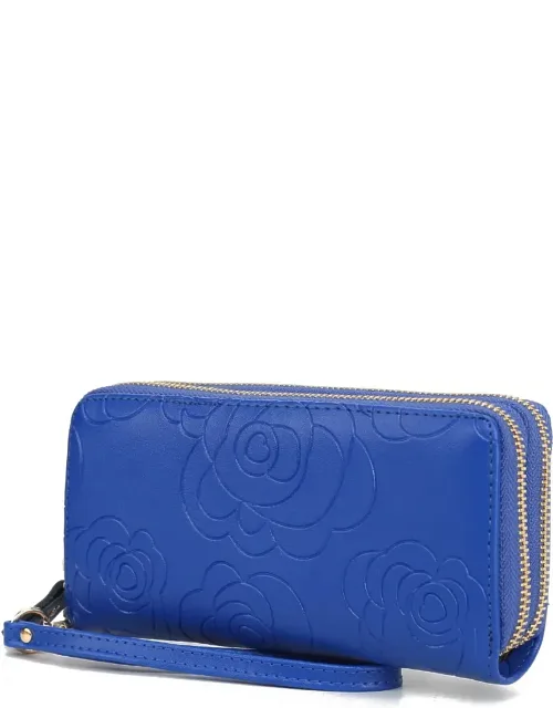 Ellie Genuine Leather Flower-embossed Wallet With Detachable Wristlet