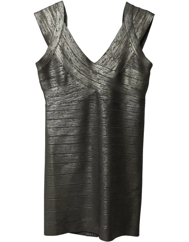 Criss Cross Foil Mini Dress