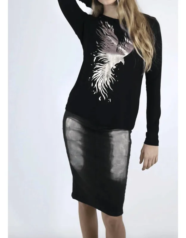 Kintsugi Skirt - Midi Length, Hand-painted With Metallic Silver