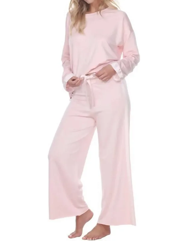 Kimber Crop Wide Leg Crops With Satin Stripes