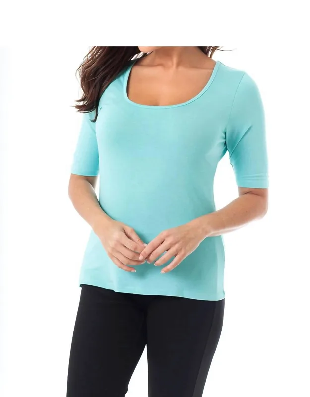 Short Sleeve Scoop Neck Top - Delicate Hand Wash, Imported