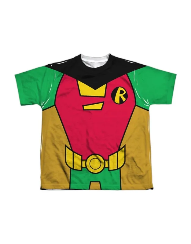 Teen Titans Go Robin Uniform Short Sleeve Poly Crew Tee - Stylish For Everyday Wear, 100% Officially Licensed