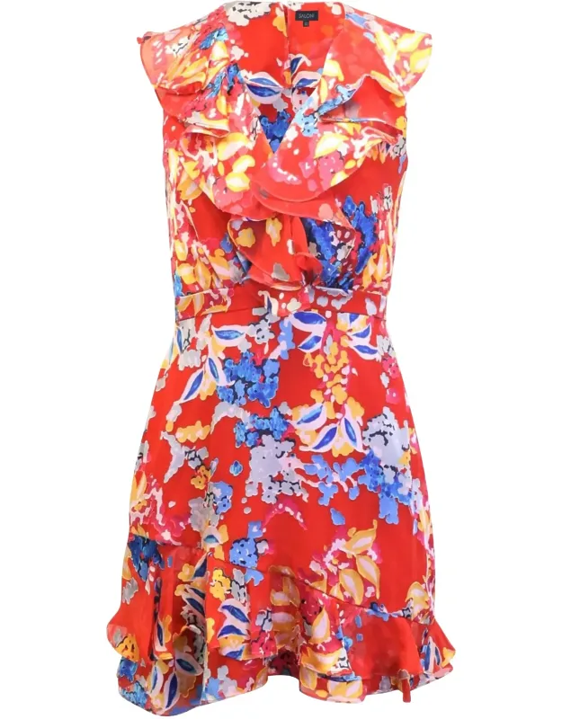 Floral Print Ruffled Mini Dress