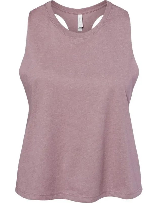 Racerback Crop Tank - Relaxed Fit, Raw Edge Armholes