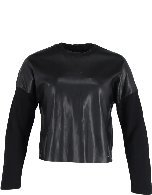 Faux Leather Jumper