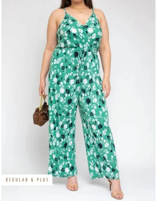 Surplice Elastic Waist Jumpsuit