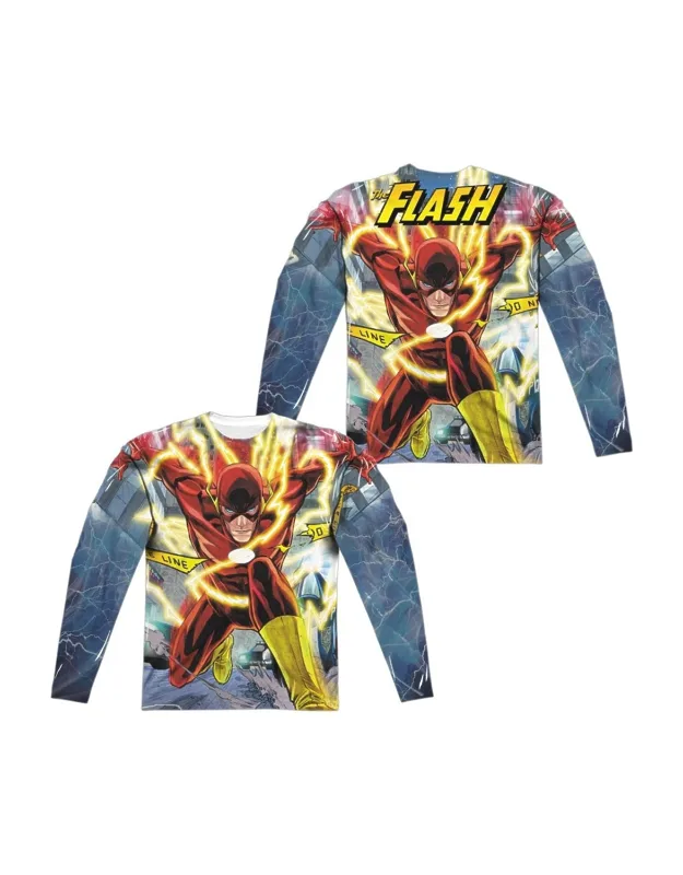 Justice League Of America Police Line Long Sleeve Crew Tee