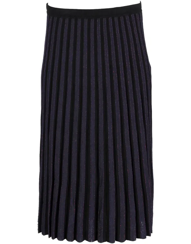 Klara Pleated Stretch-knit Midi Skirt