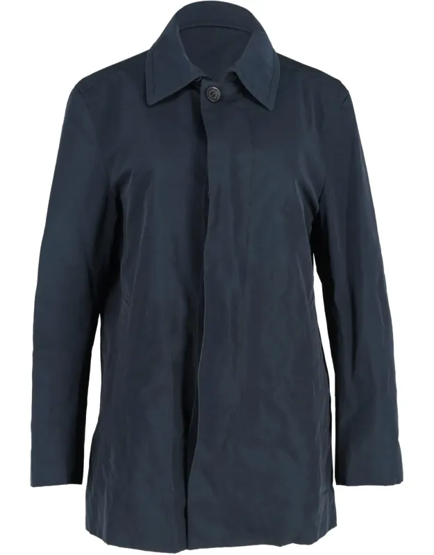 Boss Coat In Polyester With Classic Collar And Button Front