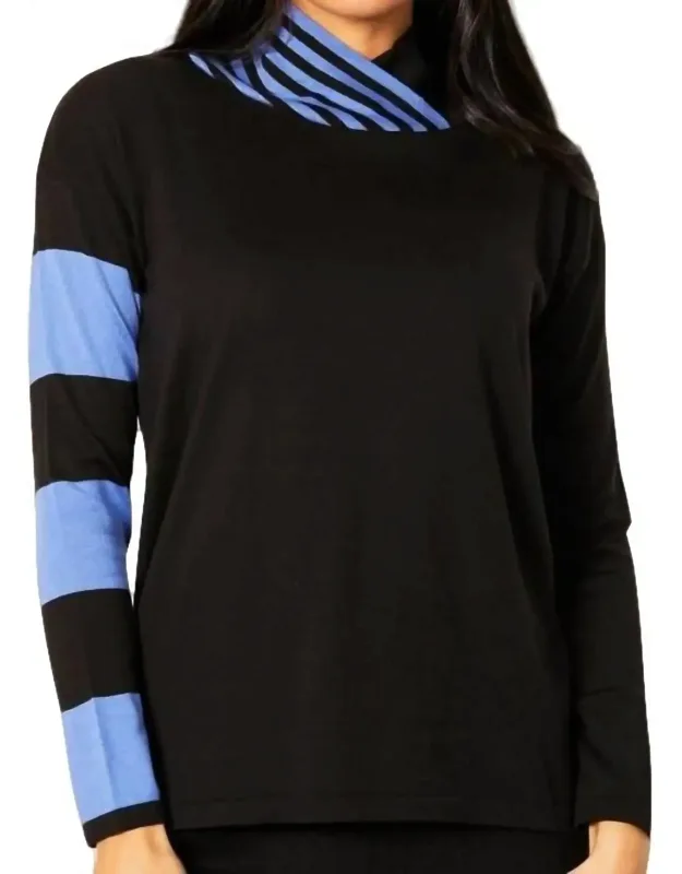 Stripe Funnel Neck Sweater