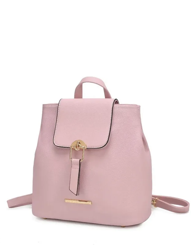 Ingrid Vegan Leather Convertible Backpack With Detachable Straps And Magnetic Snap Closure