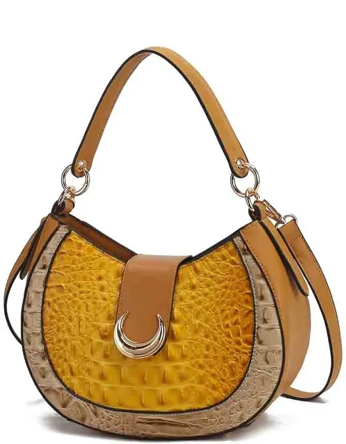 Jain Luxe Croc-embossed Shoulder Bag