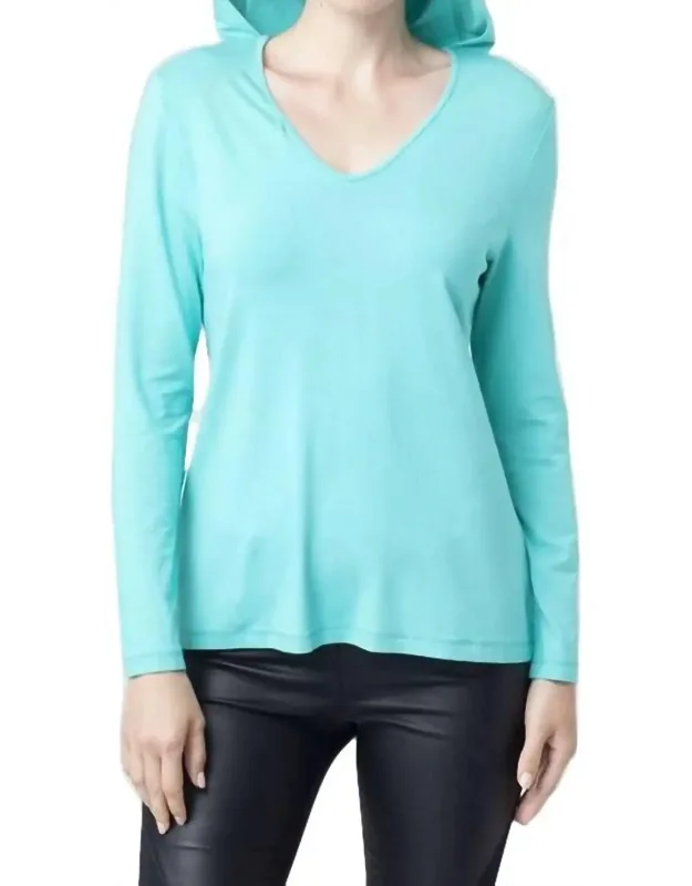 Hooded V-neck Top