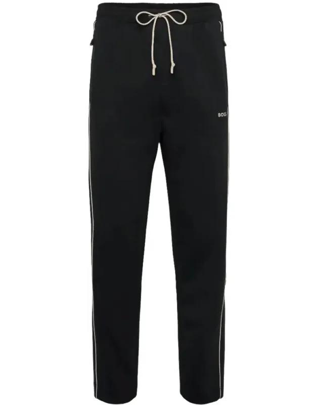 Hugo Boss Hadim 1 Thick Cotton Track Pants, Cuff Bottoms, Drawstring Closure