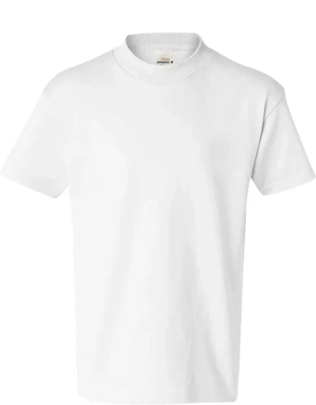 Hanes Authentic Youth T-shirt Classic Fit & Ribbed Crewneck