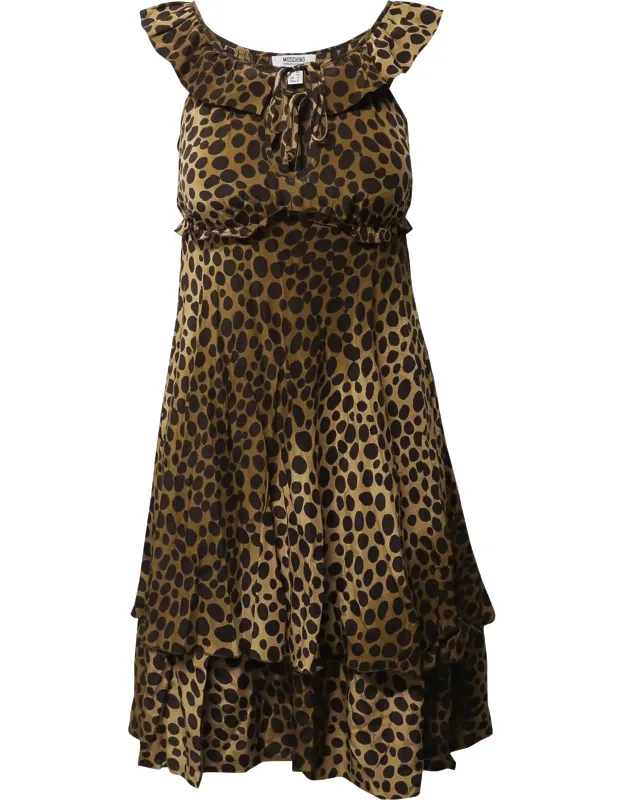 Leopard Print Midi Dress In Silk