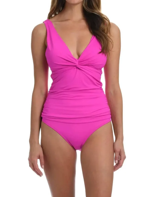 Twist Tie Back Tankini Top