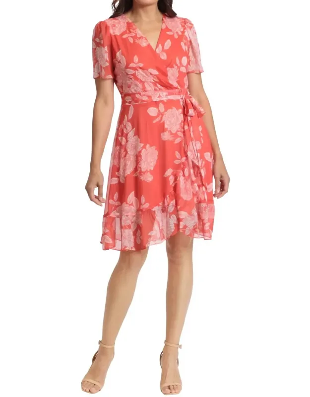 Floral Print Wrap Dress