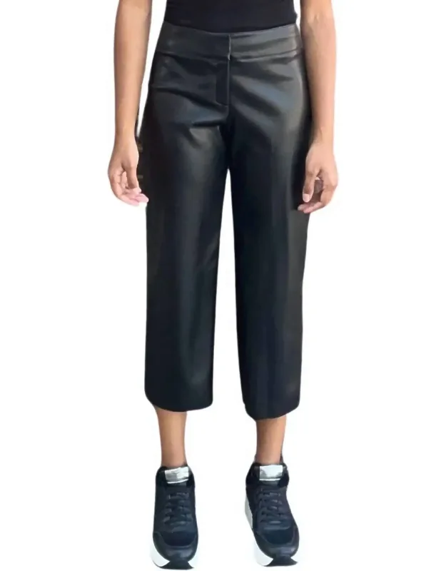 Riley Stretch Vegan Pant With Wide Leg Style And Zip Closure