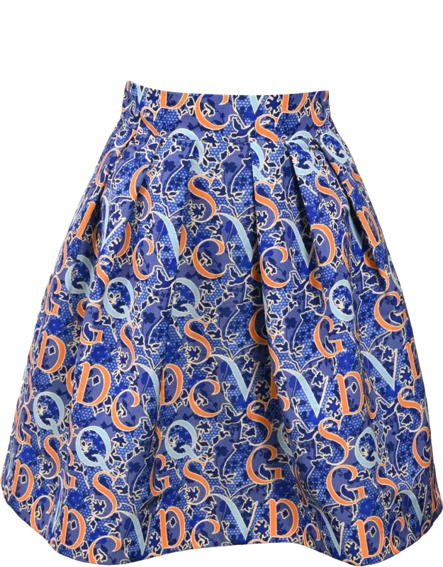 Printed Mini Flared Skirt
