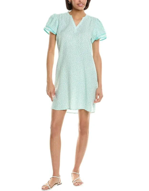 Kelly Shift Dress With V-neck And Tiered Pom-pom Fringe Sleeves