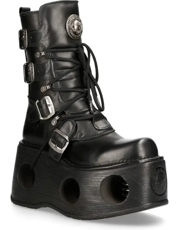 Metallic Leather Gothic Boots