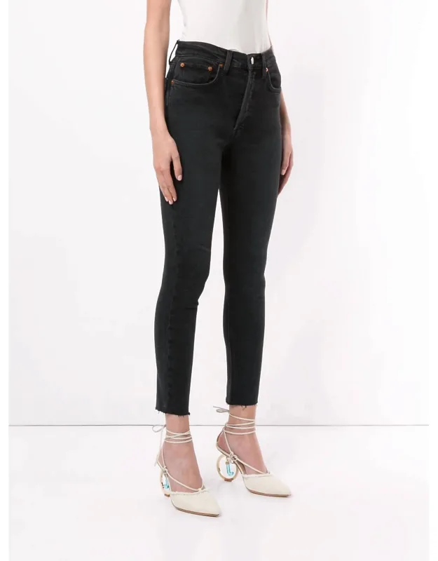 High Rise Ankle Crop Jeans